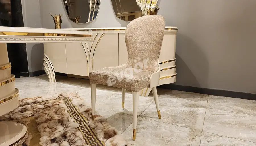 Perla Beyaz Lüks Yemek Odası - 5