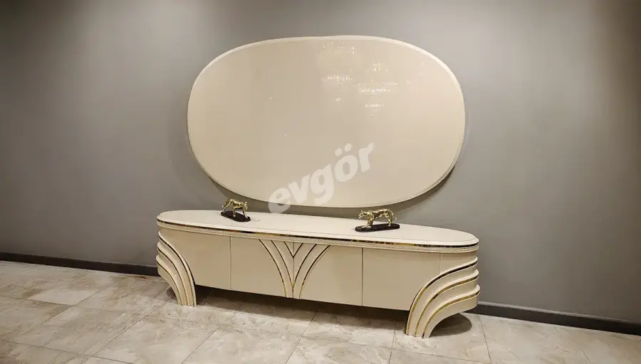 Perla Beyaz Lüks Yemek Odası - 7