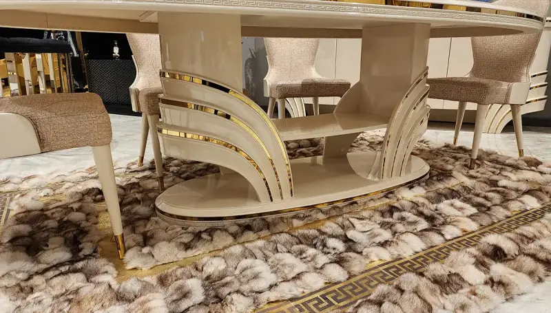 Perla Beyaz Lüks Yemek Odası - 4