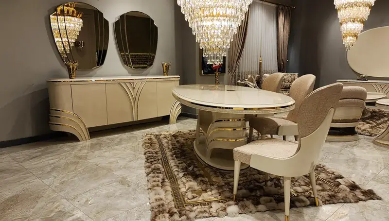 Perla Beyaz Lüks Yemek Odası - 1