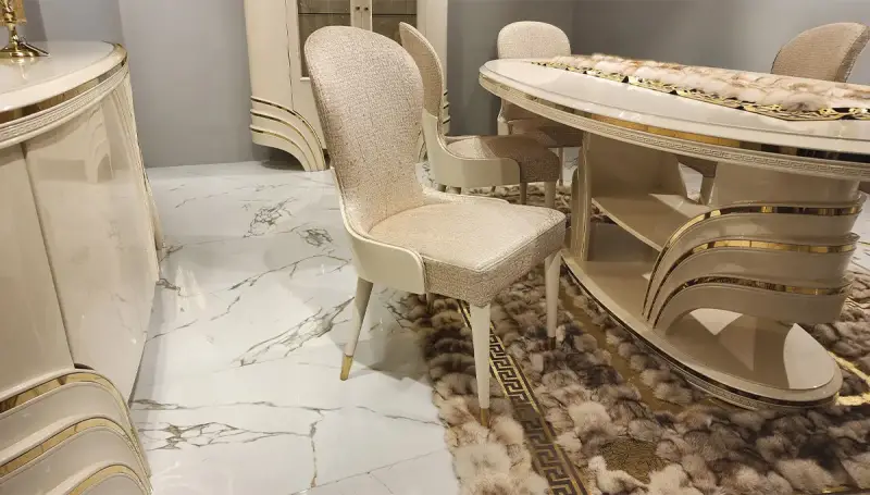 Perla Beyaz Lüks Yemek Odası - 4