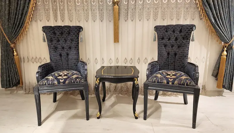 Piraye Mavi Sandalyeler + Sehpa (Hemen Teslim) - 1