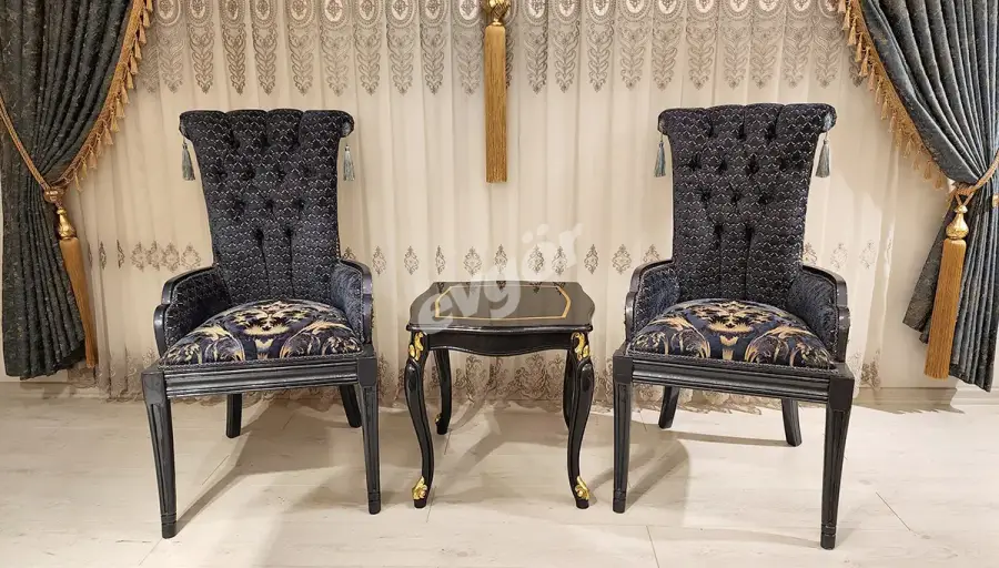 Piraye Mavi Sandalyeler + Sehpa (Hemen Teslim) - 1