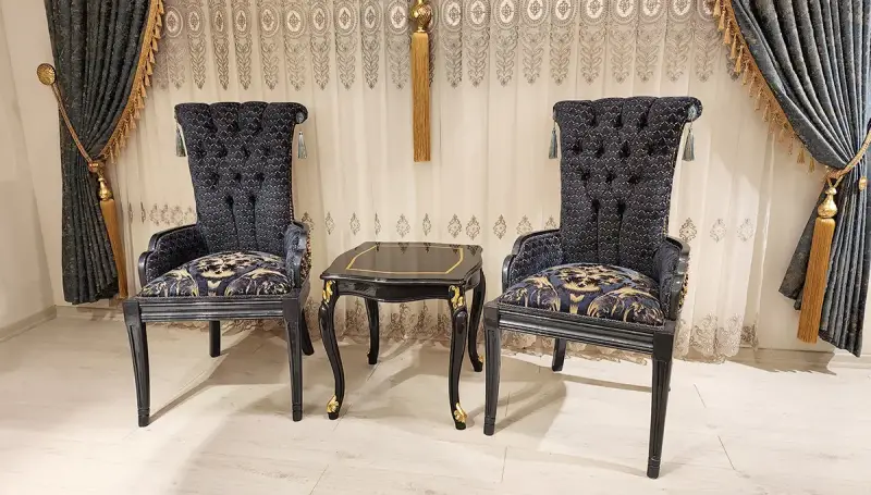 Piraye Mavi Sandalyeler + Sehpa (Hemen Teslim) - 2