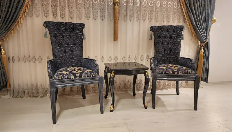 Piraye Mavi Sandalyeler + Sehpa (Hemen Teslim) - 3