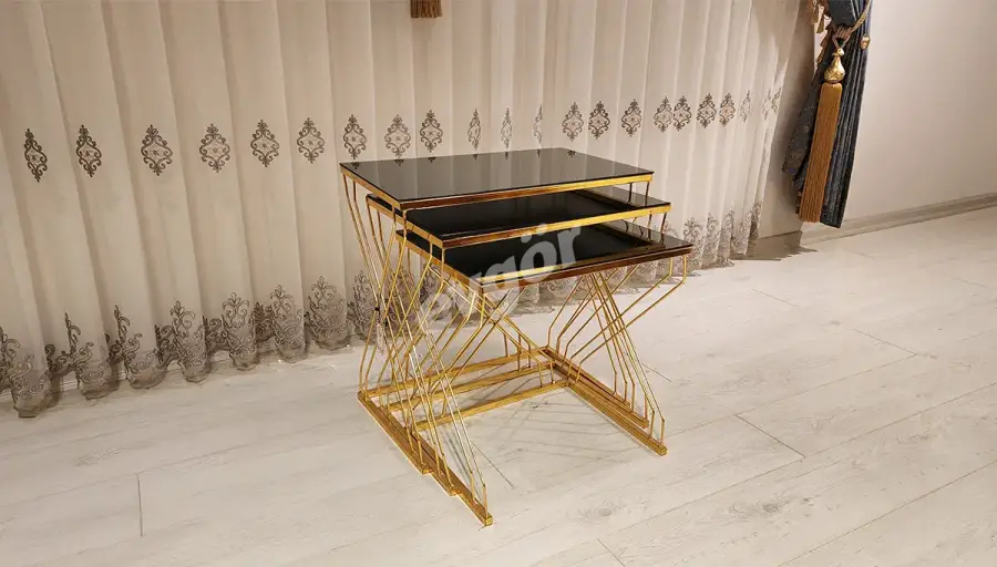 Prime Gold Camlı Zigon Sehpa (Hemen Teslim) - 3