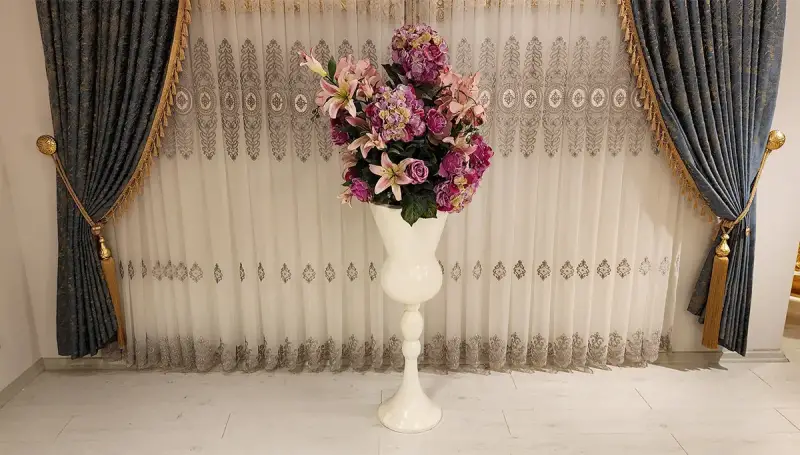 Rosa Beyaz Saksılı Çiçek (Hemen Teslim) - 1