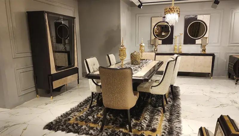 Sirius Siyah Lüks Yemek Odası 