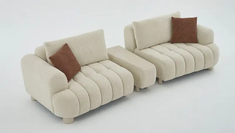 Valerya Ara Sehpalı Modern Üçlü Koltuk - 2
