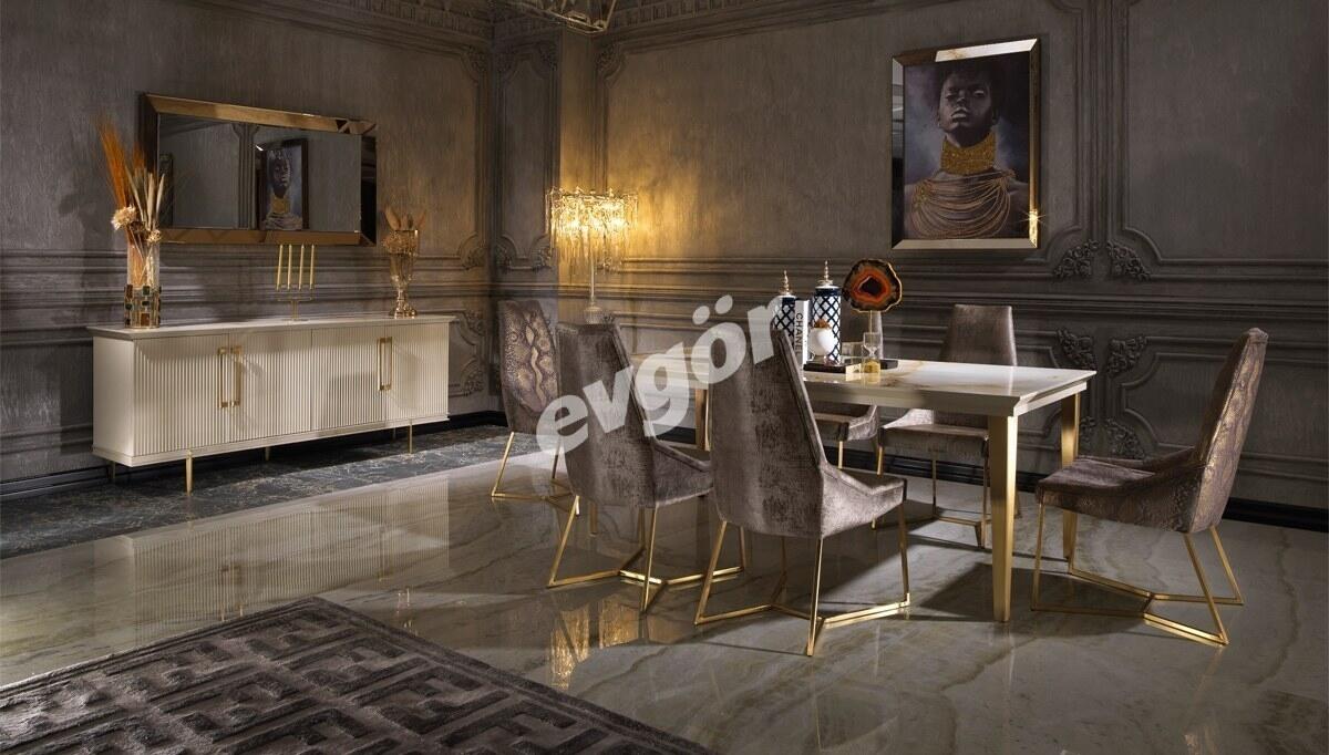 Valentino Cream Metal Dining Room