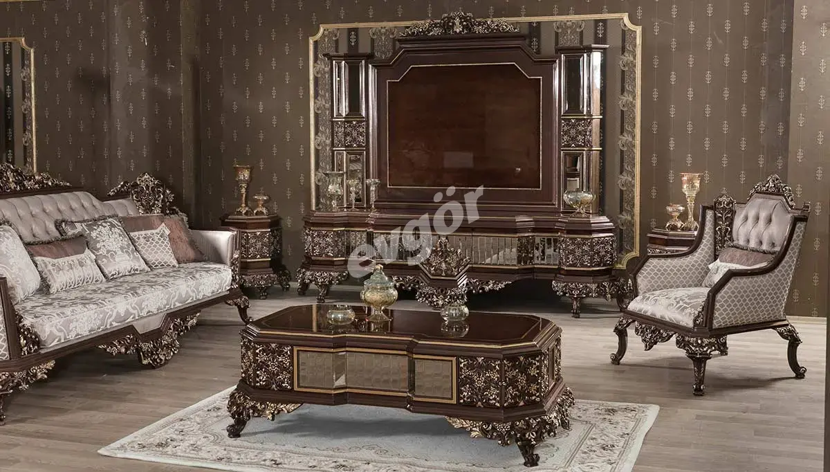Versace Walnut Sofa Set