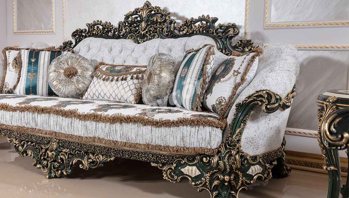 Viyola Yesil Classic Sofa Set