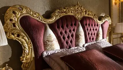 Yakut Bordo Klasik Yatak Odası - Thumbnail
