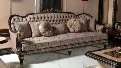 Yoros Classic Leafy Sofa Set - Thumbnail