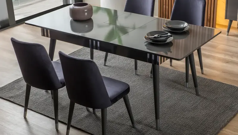 Zenose Antrasit Modern Yemek Masası