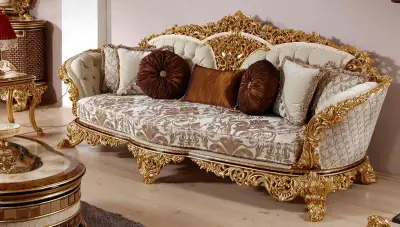 Zerano Carved Sofa Set - Thumbnail
