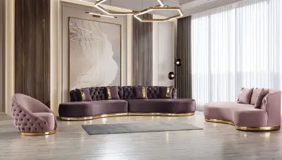 Zeta Pembe Modern Koltuk Takımı - 1